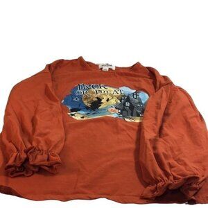 Marie Nicole Cloths Girls Halloween T-Shirt Long Sleeves Orange Size 7